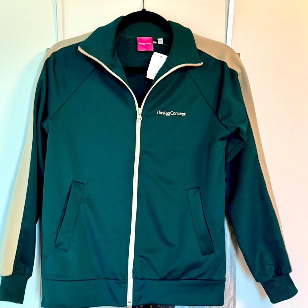 The Jogg Concept Track Jacket - Green and Beige Jacket